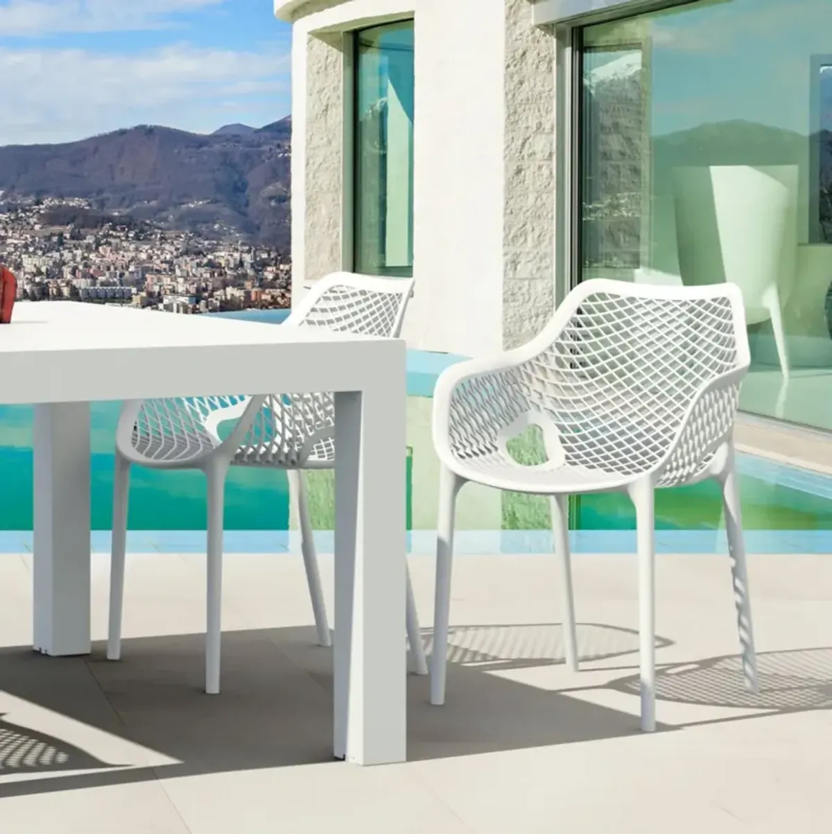 Compamia Air XL Extension Outdoor Dining Set 5-Piece White