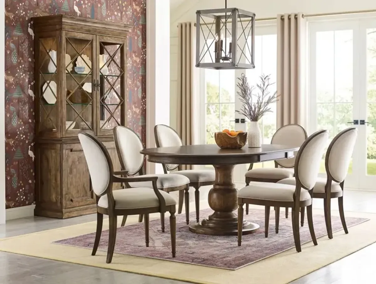 Kincaid Ansley Whitson Cinnamon Round Pedestal Dining Table