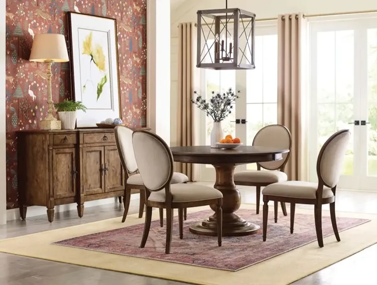 Kincaid Ansley Whitson Cinnamon Round Pedestal Dining Table