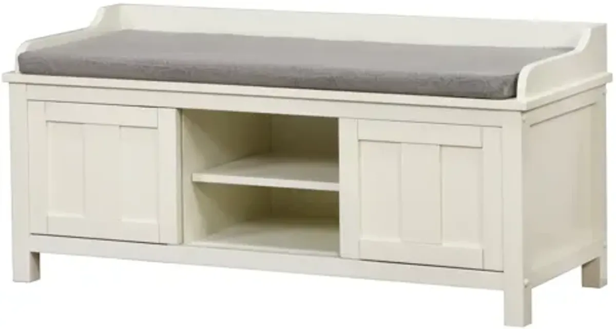 Linon Lakeville White Storage Bench