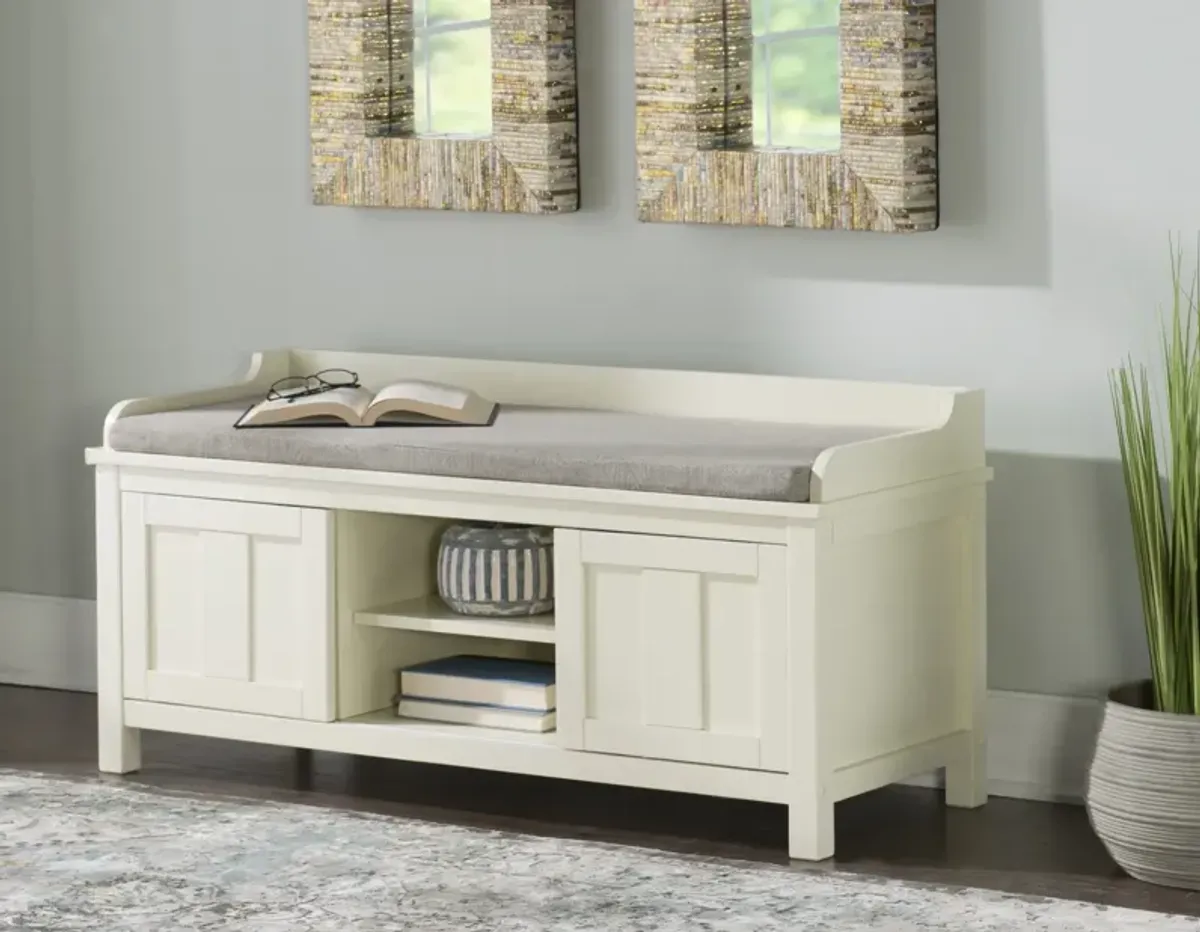 Linon Lakeville White Storage Bench