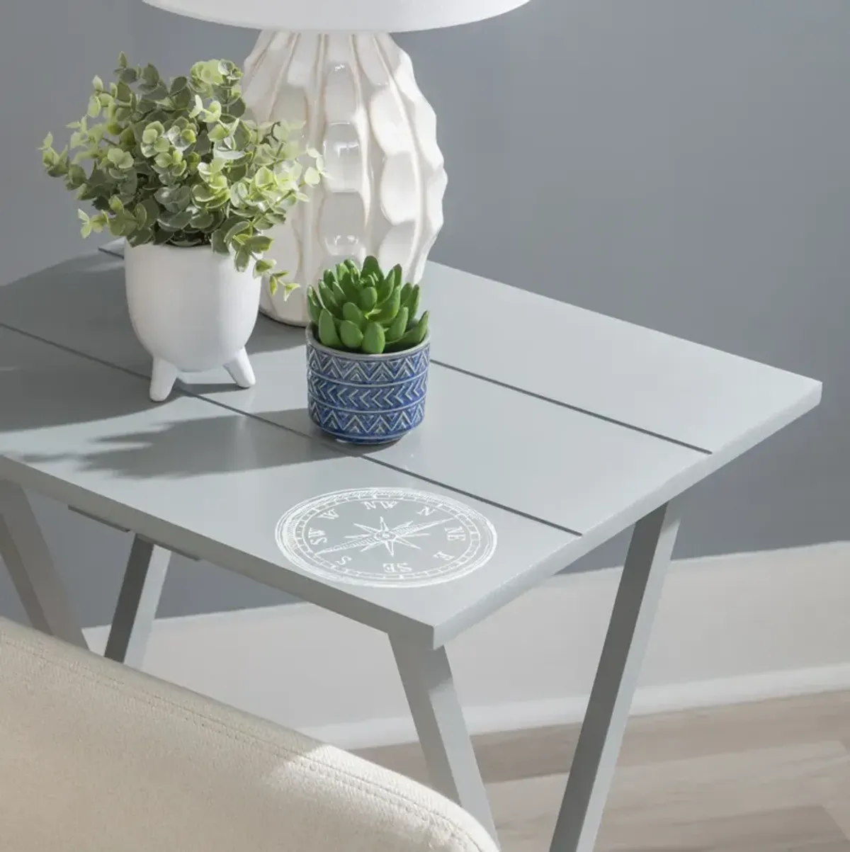 Compass Grey Tray Table Set