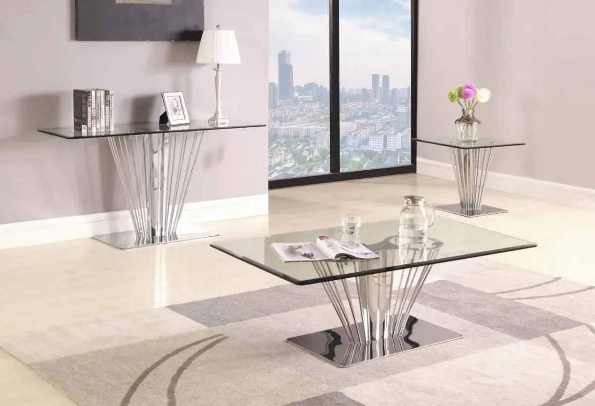 Chintaly Fernanda Contemporary Glass Sofa Table