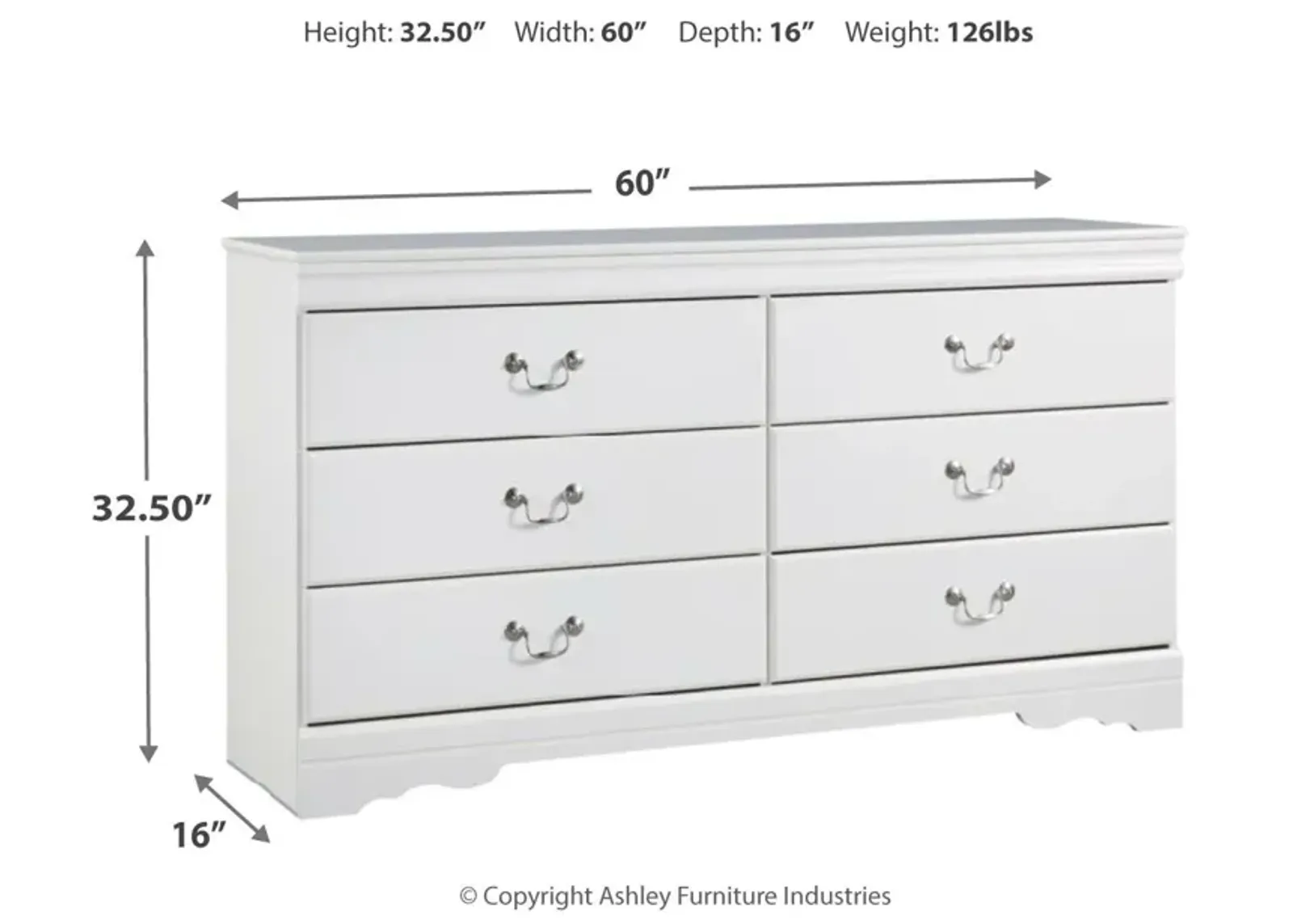 Ashley Anarasia White Dresser