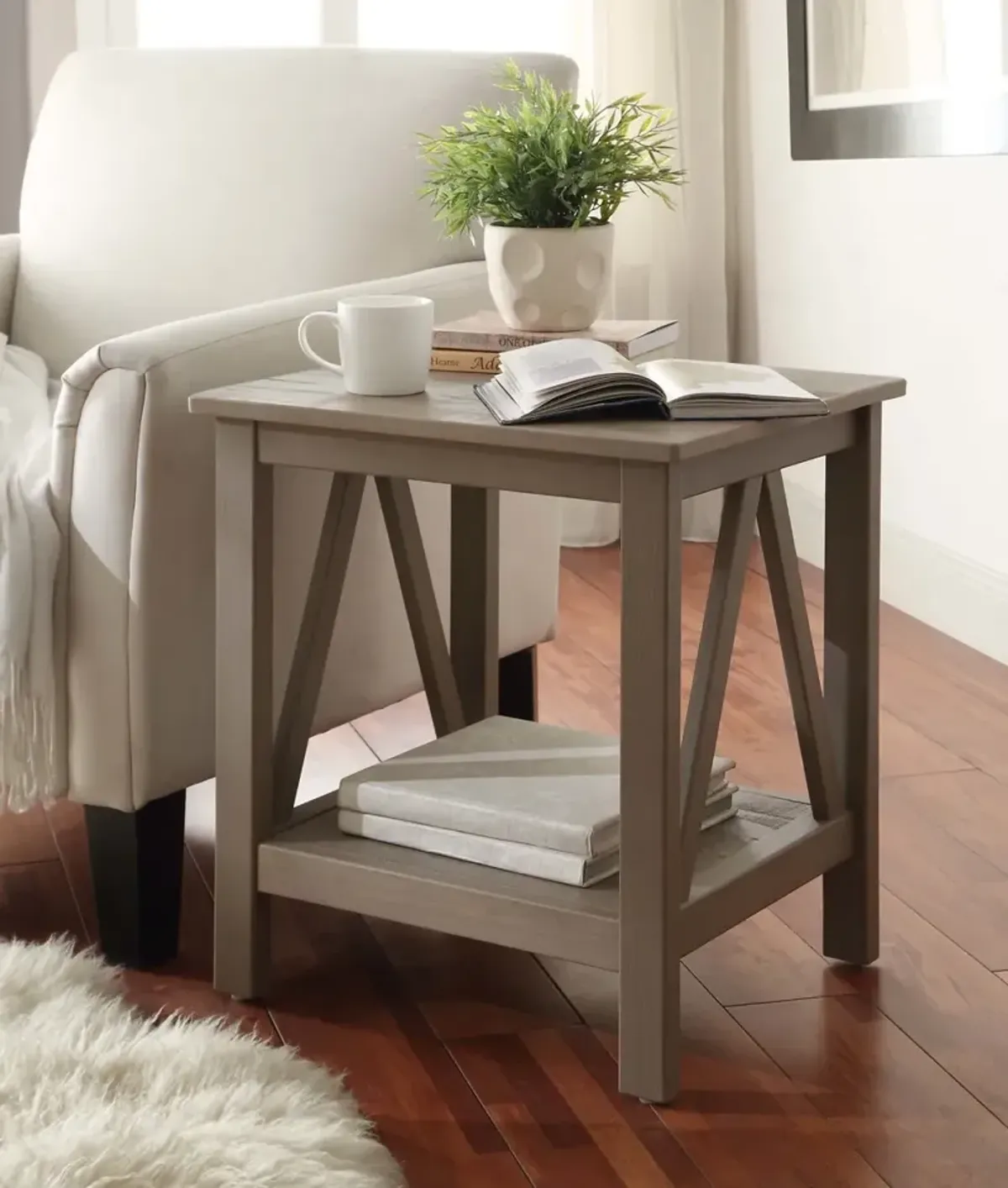 Linon Titian Driftwood End Table