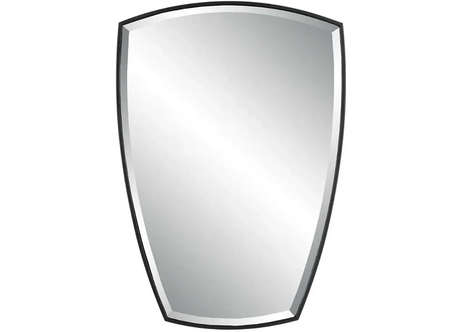 Uttermost Crest Satin Black Curved Mirror