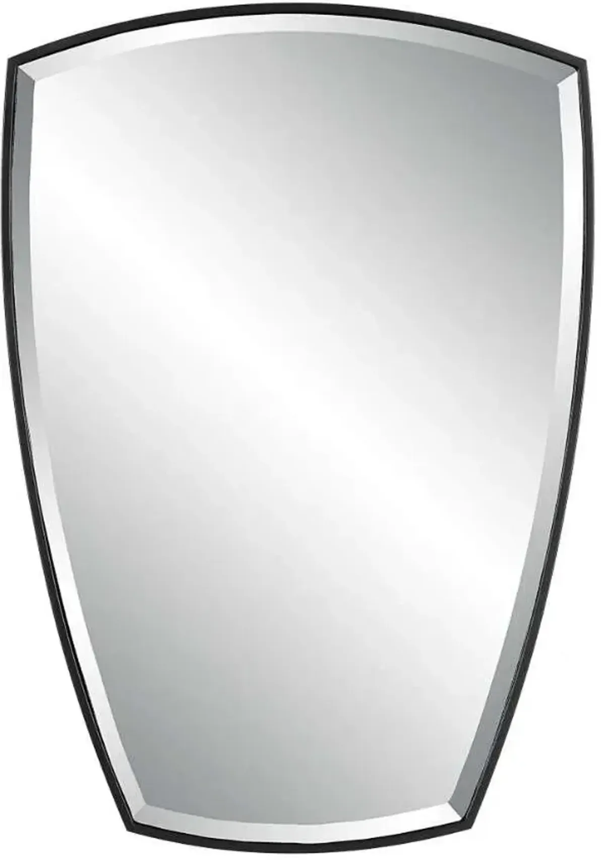 Uttermost Crest Satin Black Curved Mirror