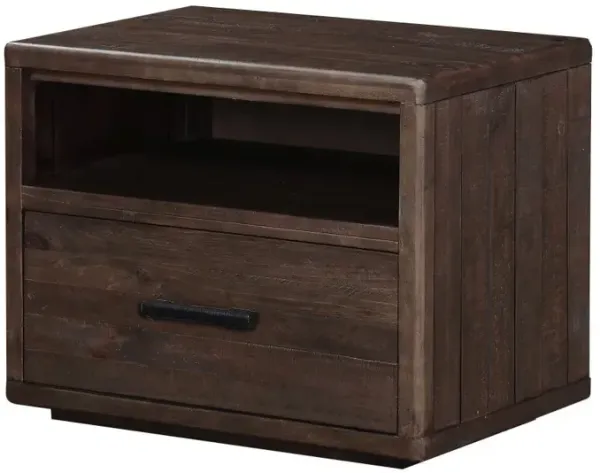 Modus McKinney Espresso Pine 1-Drawer Nightstand with Shelf