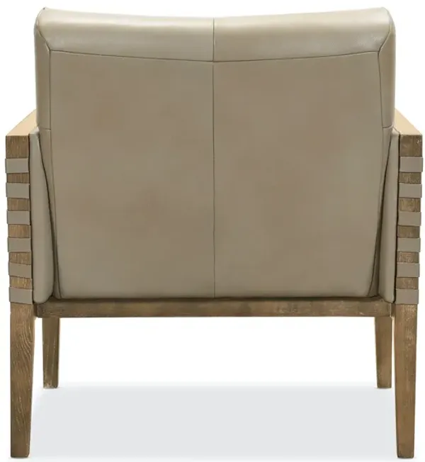 Hooker Furniture Carverdale Maddie Taupe Leather Club Chair with Wood Frame