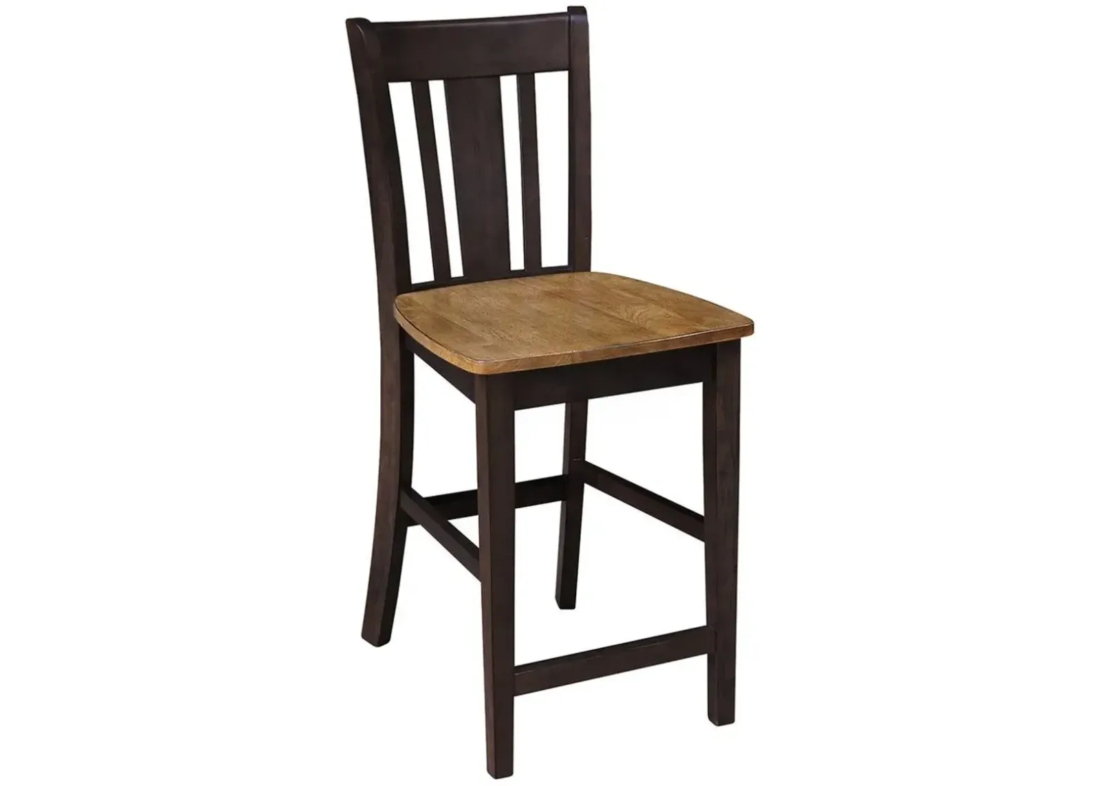 John Thomas Dining Essentials San Remo Wood Stool in Hickory & Coal