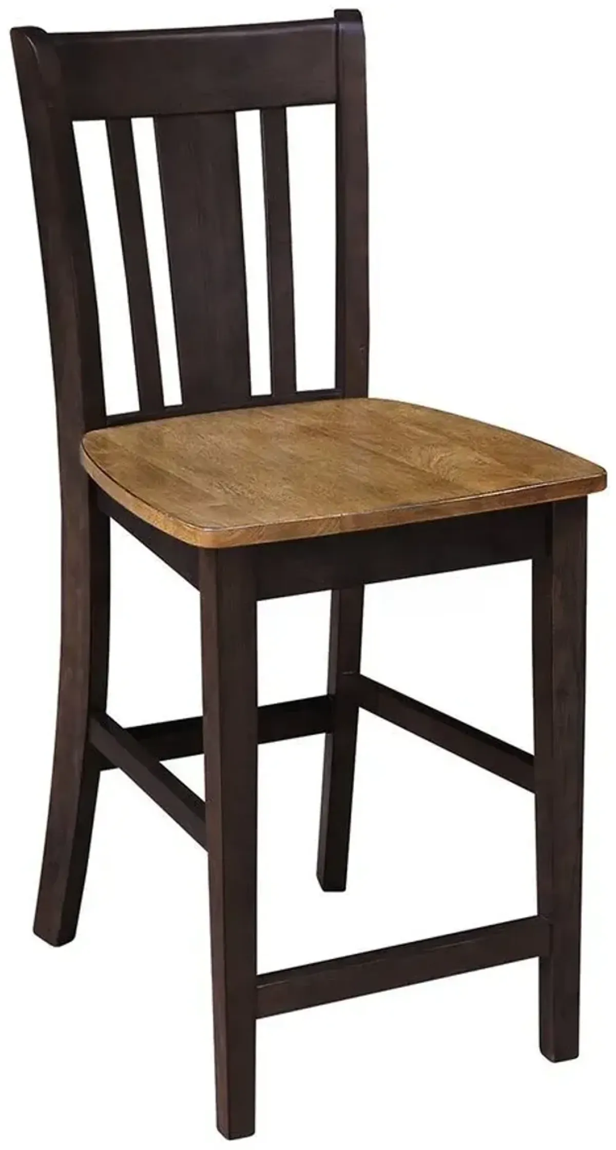 John Thomas Dining Essentials San Remo Wood Stool in Hickory & Coal