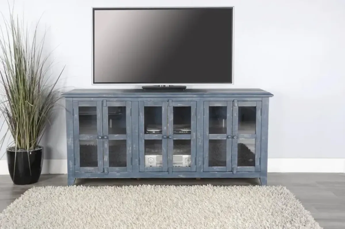 Sunny Designs Marina Ocean Blue 70 Inch TV Stand Console