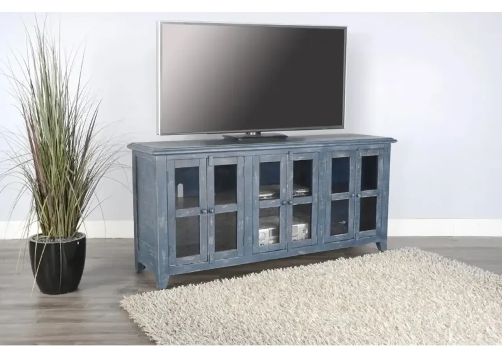 Sunny Designs Marina Ocean Blue 70 Inch TV Stand Console