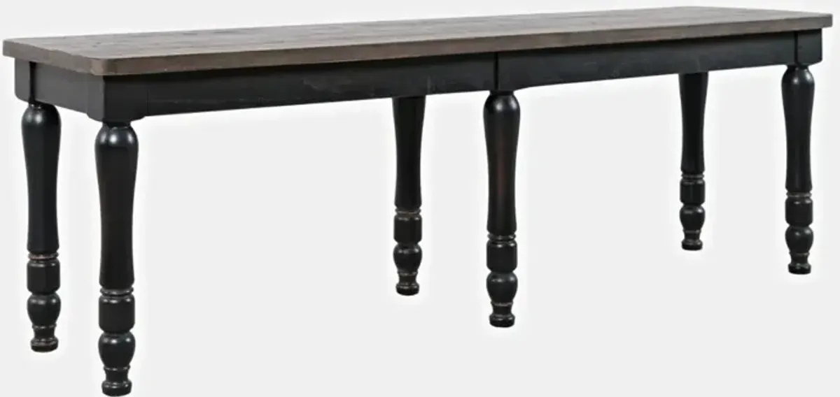 Jofran Madison County Dining Bench Vintage Black