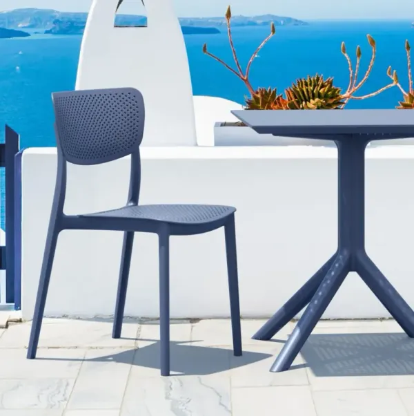 Compamia 3-Piece Lucy Outdoor Bistro Set with 24 Inch Table Top Dark Gray