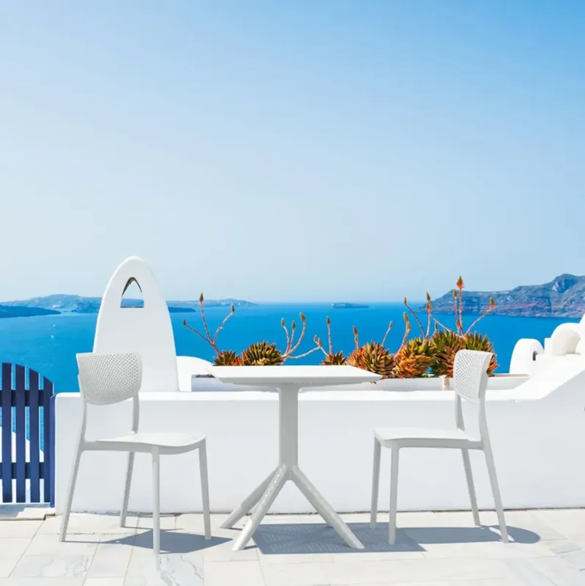 Compamia 3-Piece Lucy Outdoor Bistro Set with 24 Inch Table Top White