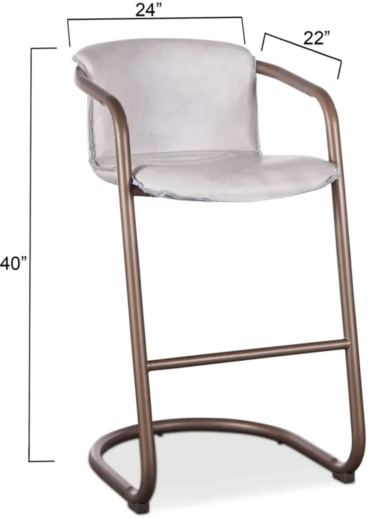 Home Trends Design Portofino Leather Bar Chair Vintage White