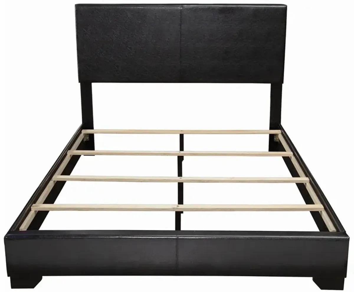 Conner Upholstered Queen Panel Bed Black