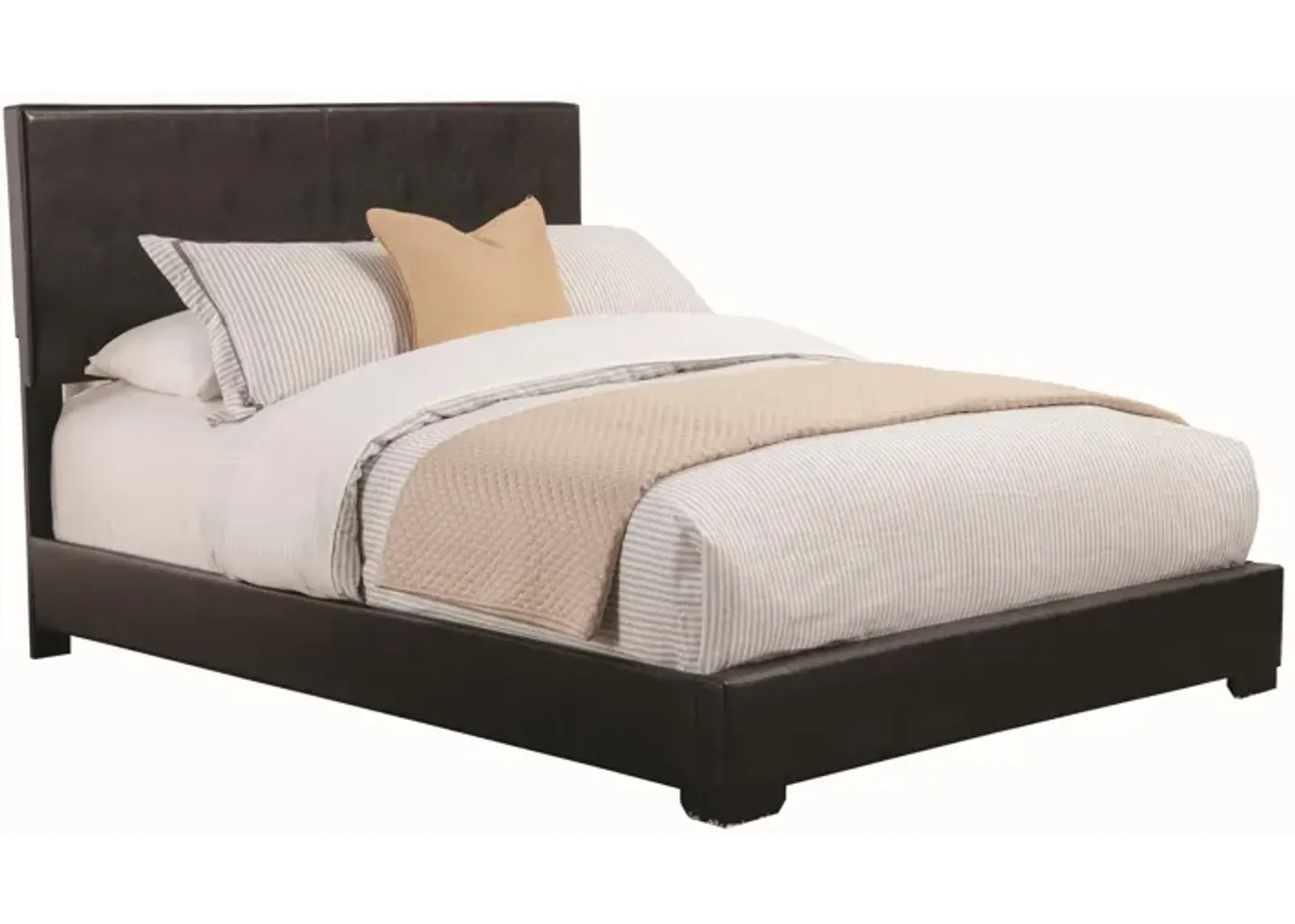 Conner Upholstered Queen Panel Bed Black