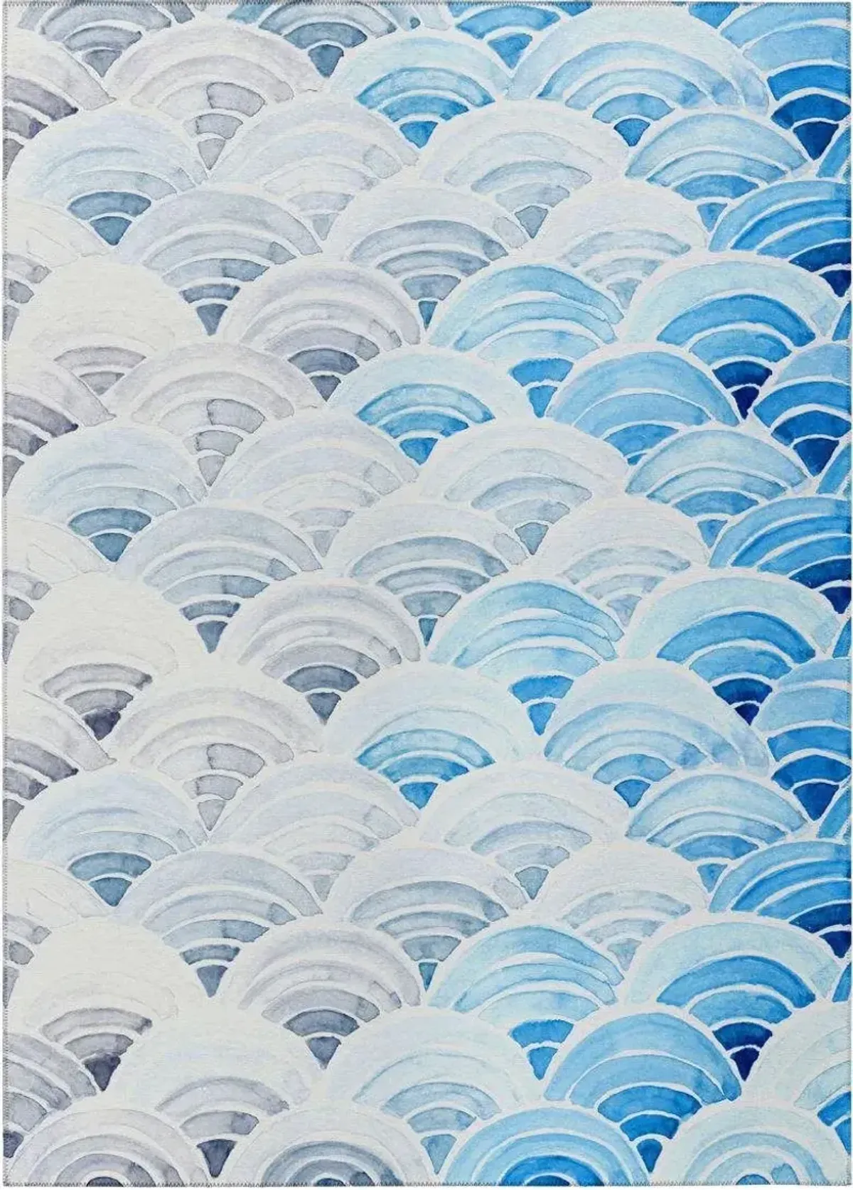 Dalyn Arctic To Azure Graduated Sea Wave Pattern 5'X8' Area Rug