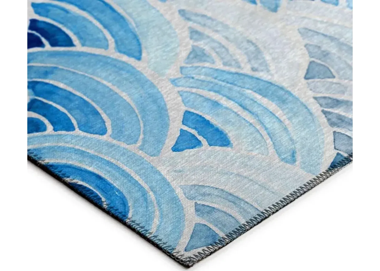 Dalyn Arctic To Azure Graduated Sea Wave Pattern 5'X8' Area Rug