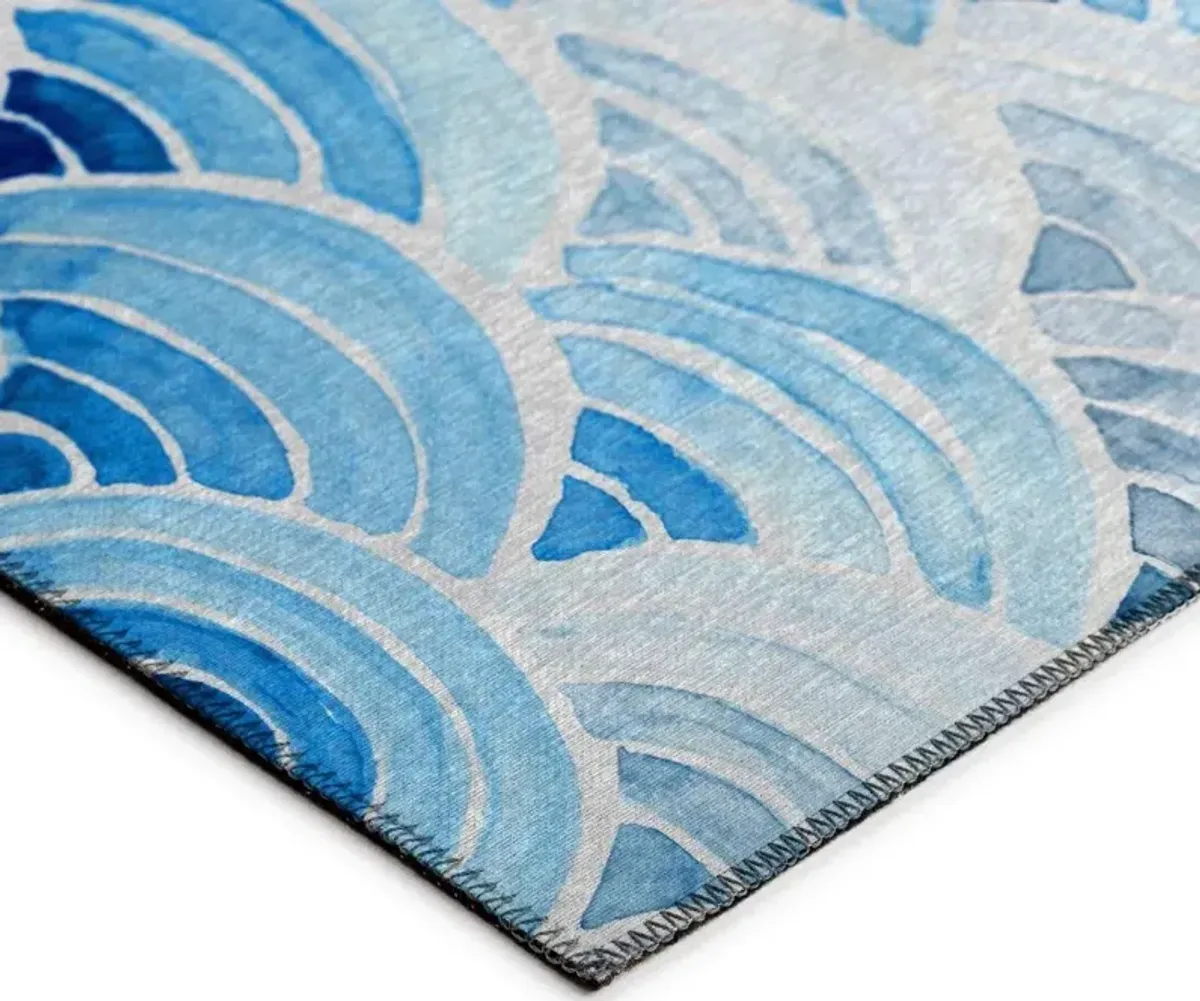 Dalyn Arctic To Azure Graduated Sea Wave Pattern 5'X8' Area Rug