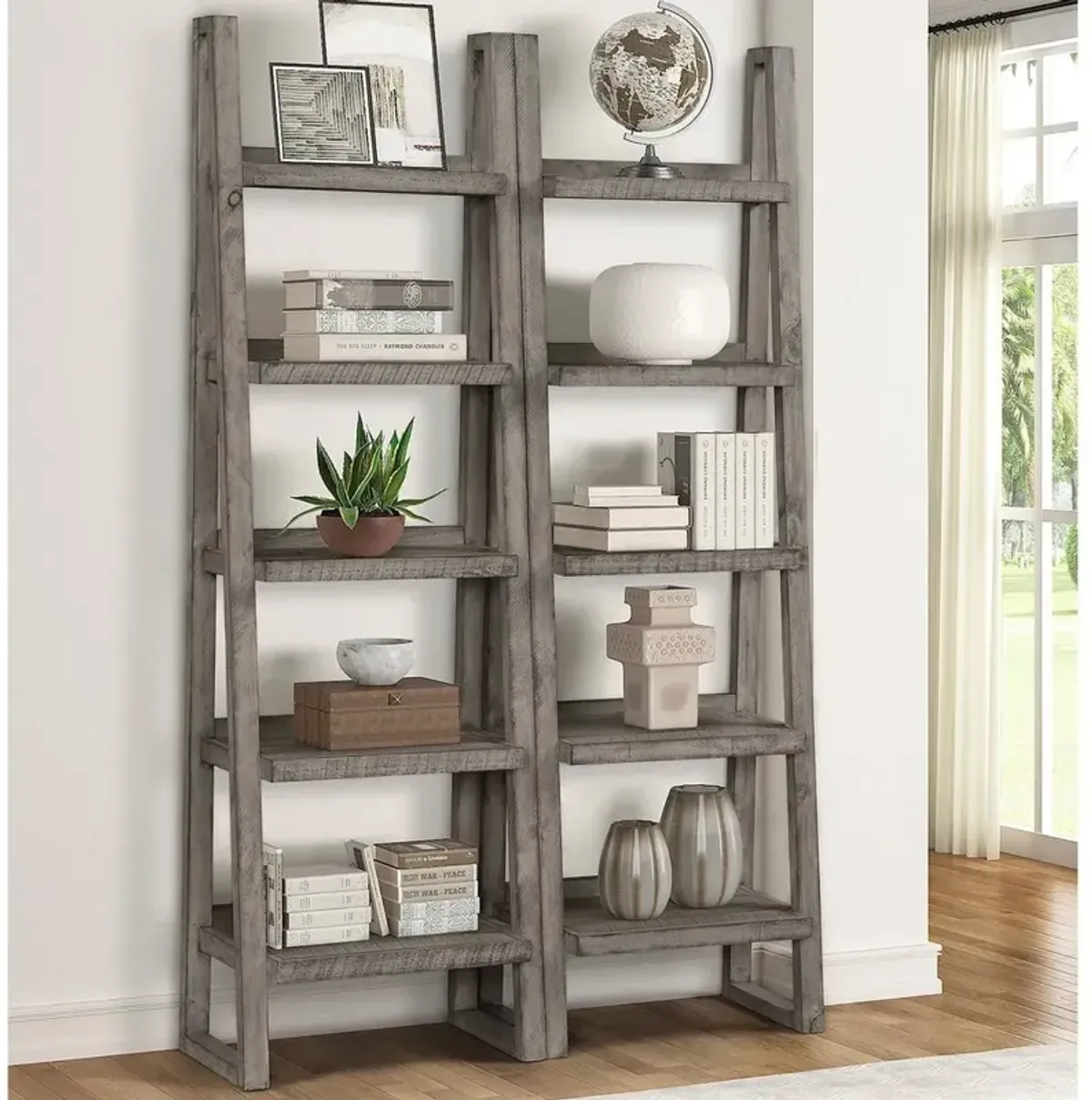 Parker House Tempe 2-Piece Grey Stone Etagere Bookcases