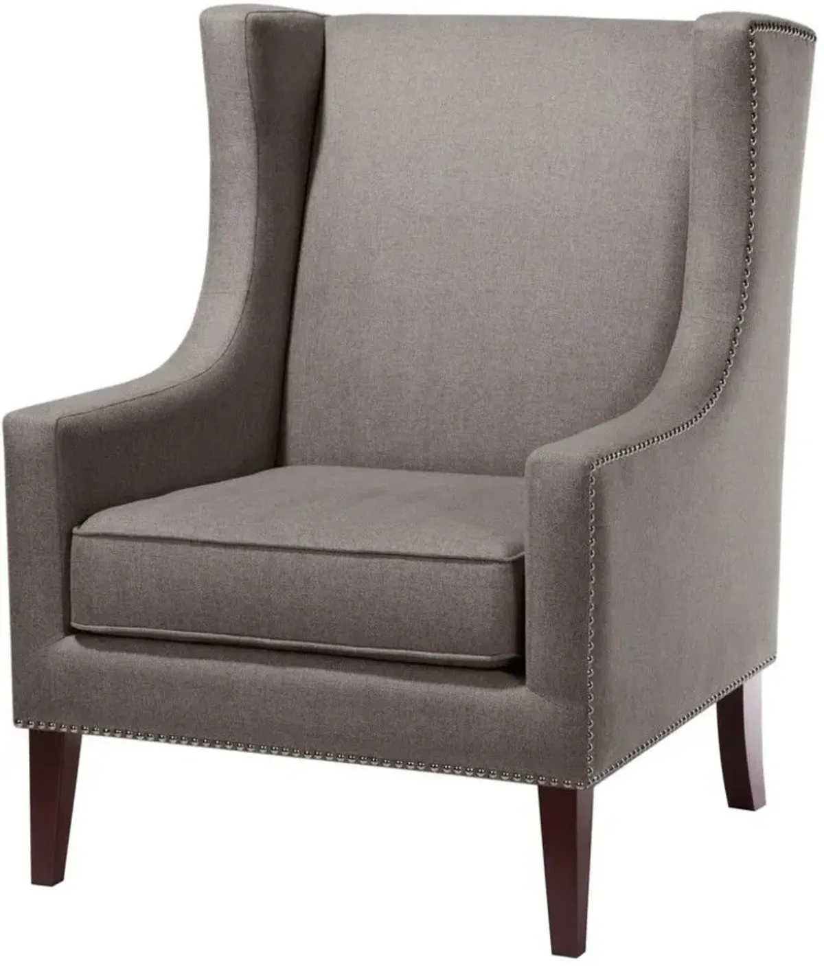 Olliix Madison Park Dark Gray Barton Wing Chair