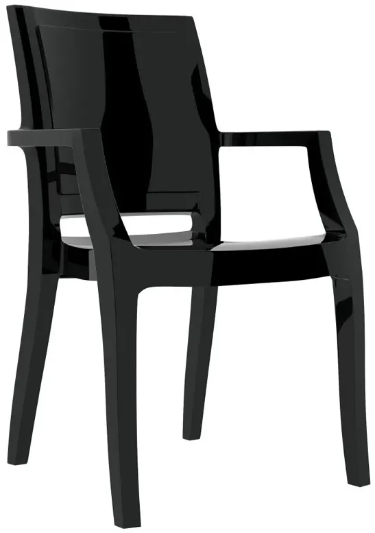 ARTHUR POLYCARBONATE MODERN DINING CHAIR GLOSSY BLACK