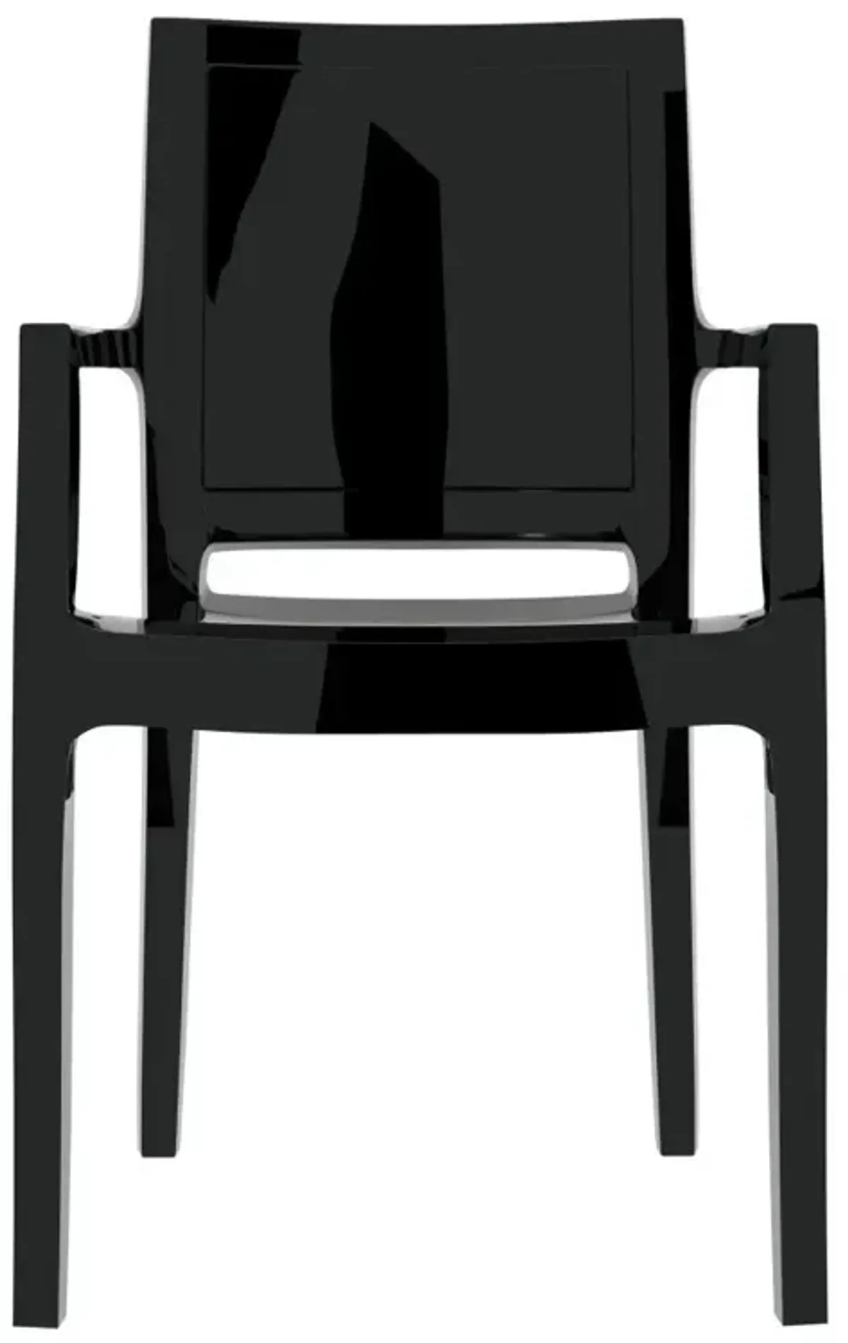 Compamia Arthur Polycarbonate Modern Dining Chair Glossy Black