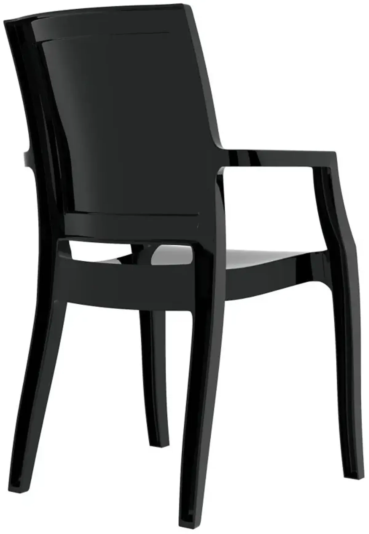 Compamia Arthur Polycarbonate Modern Dining Chair Glossy Black