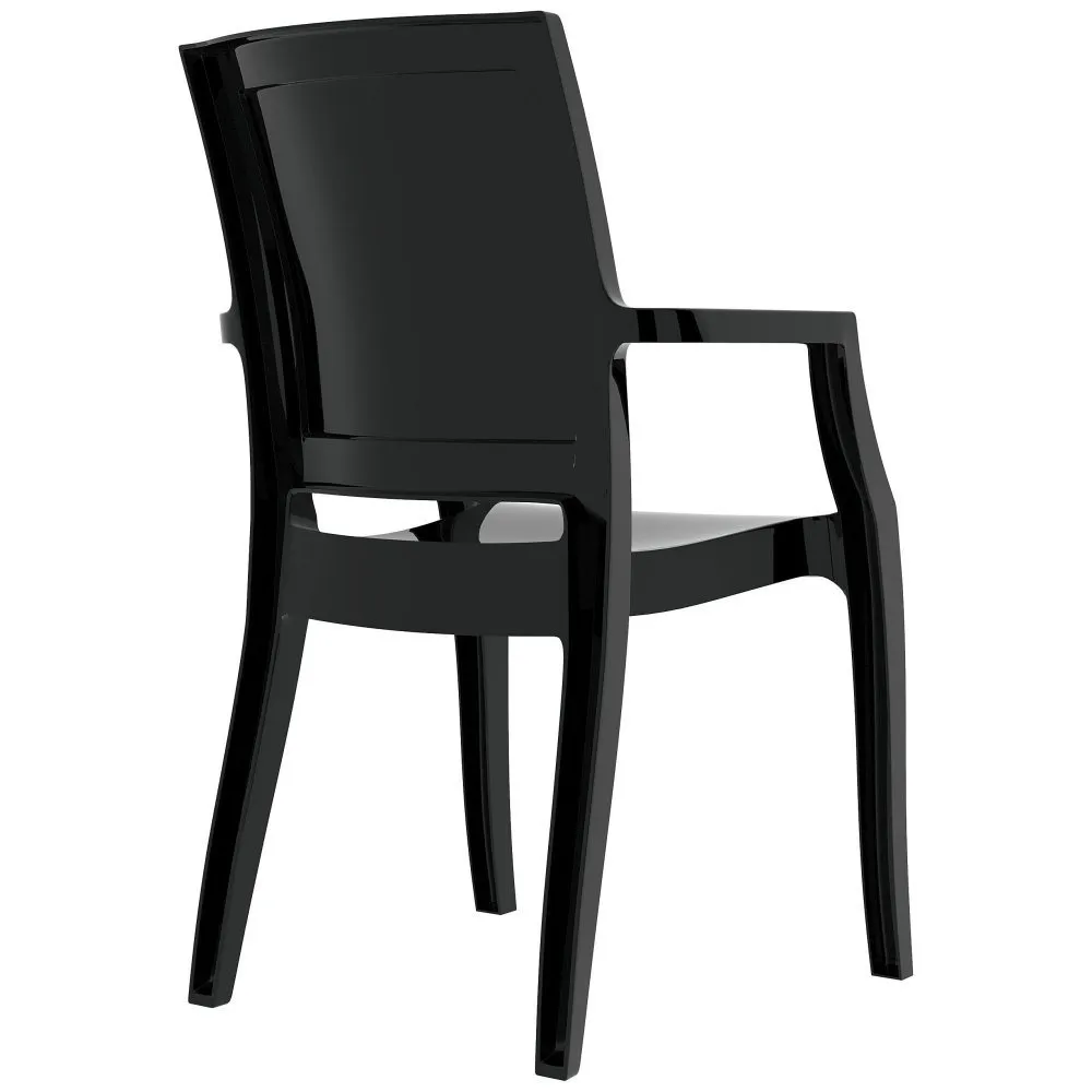 ARTHUR POLYCARBONATE MODERN DINING CHAIR GLOSSY BLACK