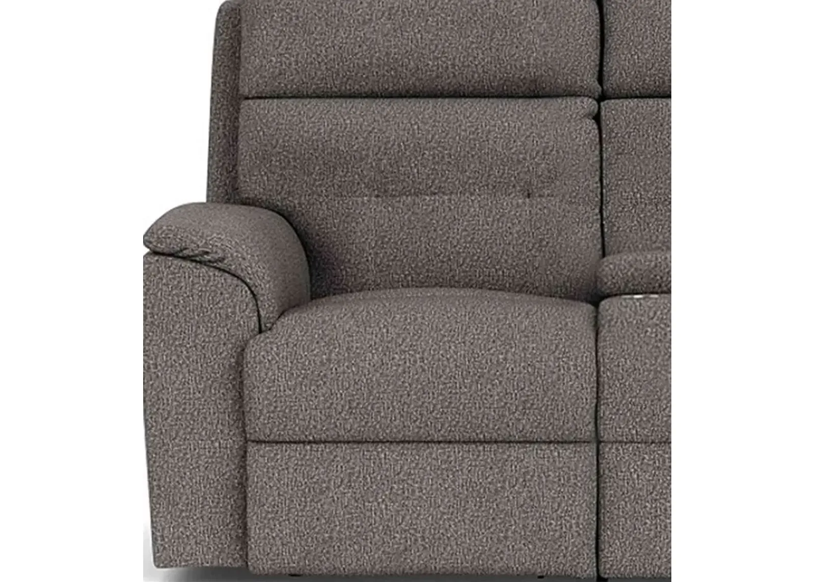 Flexsteel Mason Dark Gray Reclining Loveseat with Console