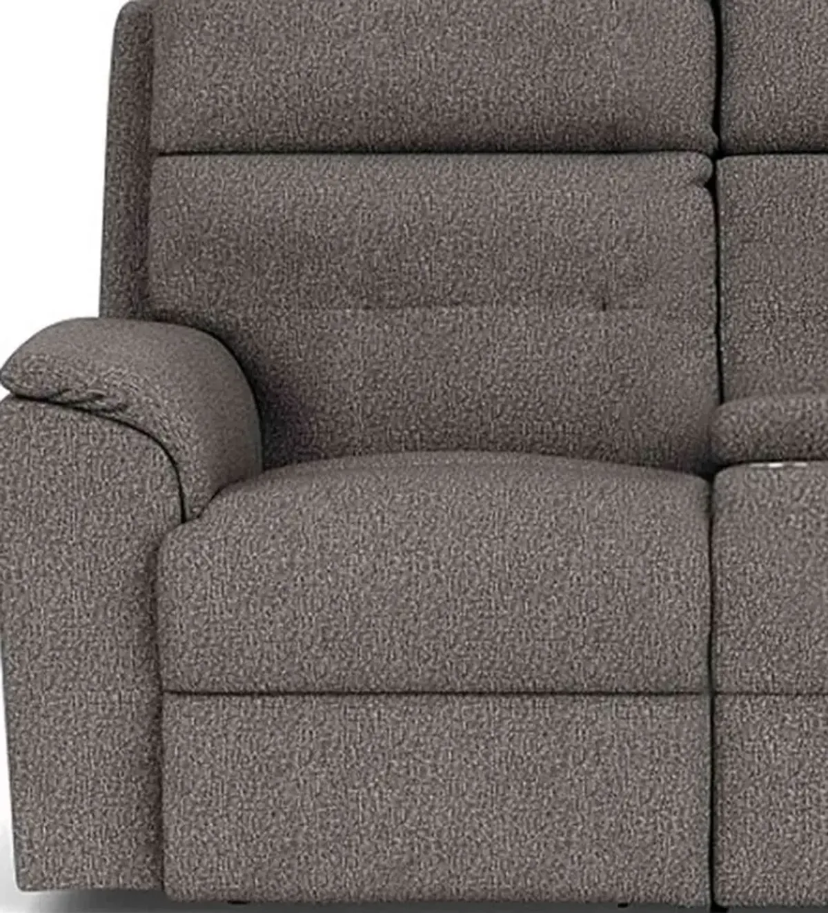 Flexsteel Mason Dark Gray Reclining Loveseat with Console