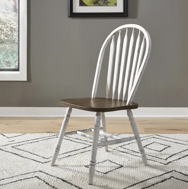 Liberty Furniture Carolina Crossing 5-Piece White Pedestal Casual Dining Table Set