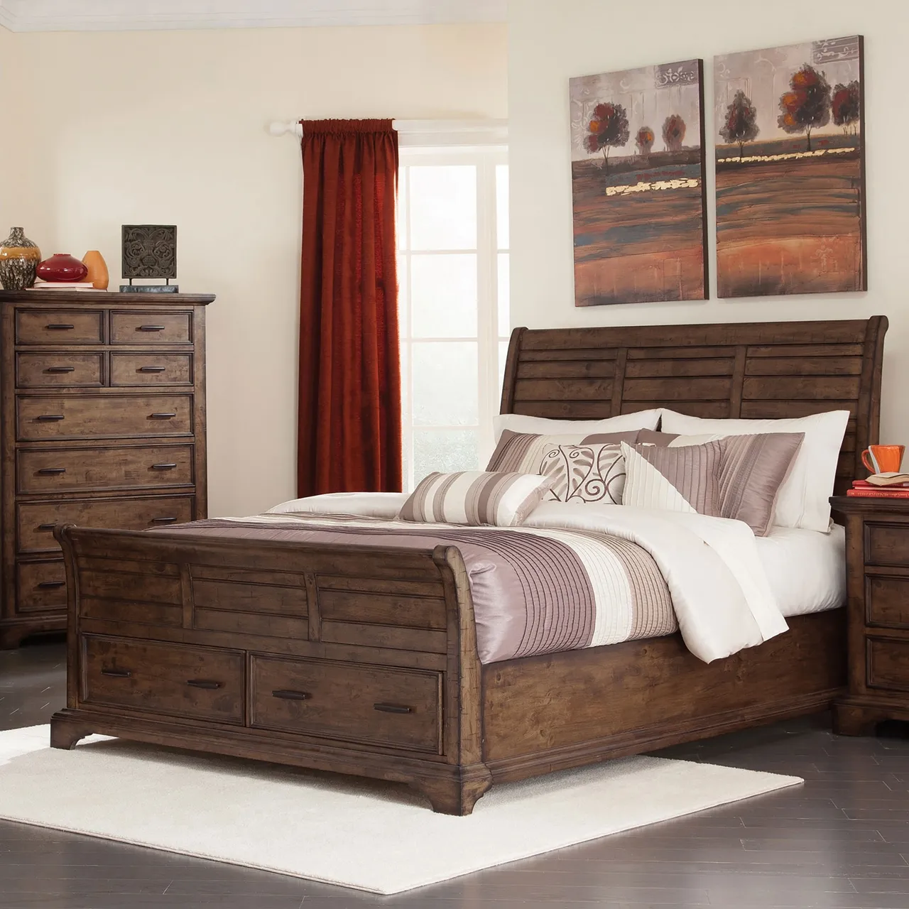 ELK GROVE QUEEN BED VINTAGE BOURBON