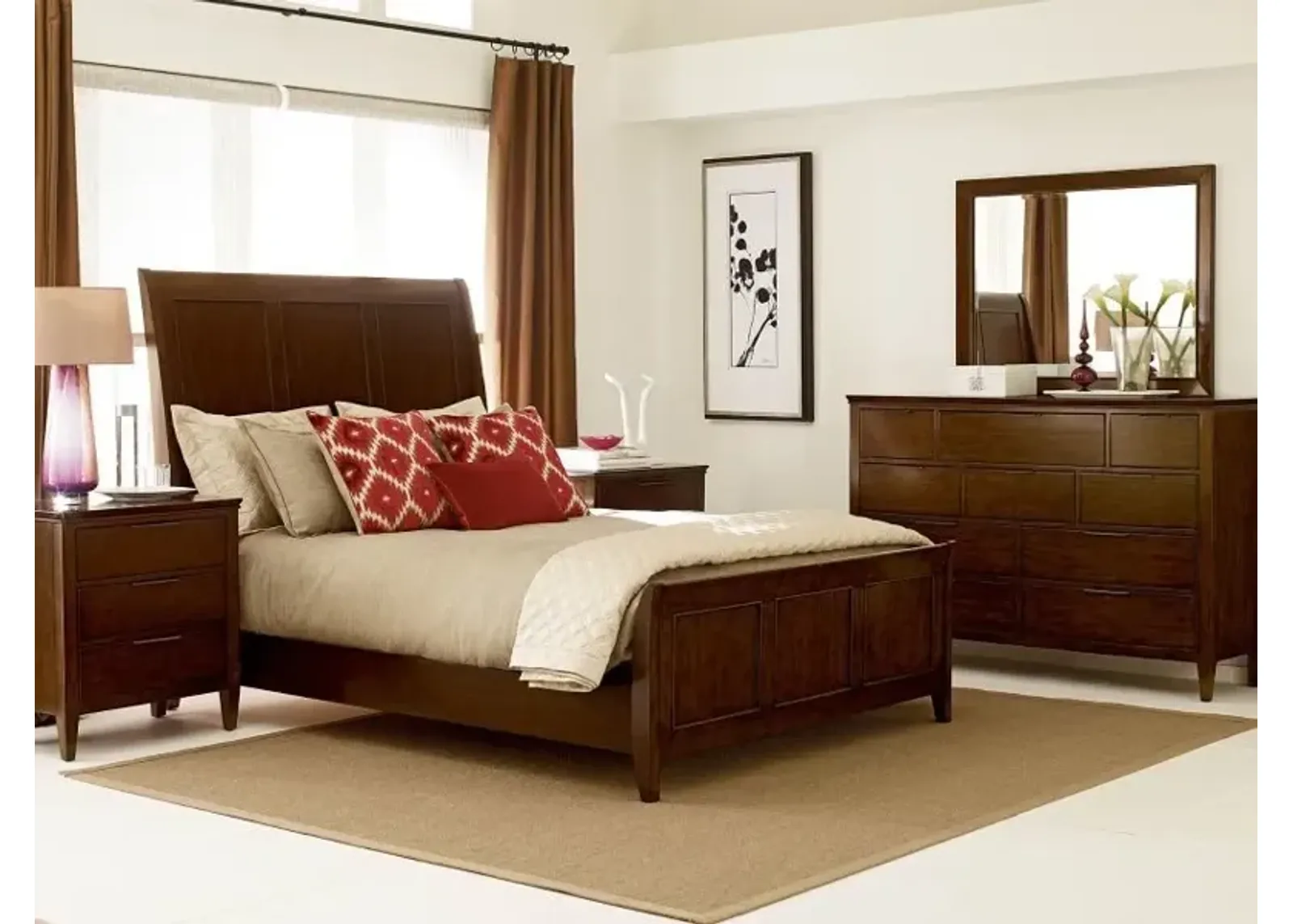 Kincaid Queen Caris Sleigh Complete Bed