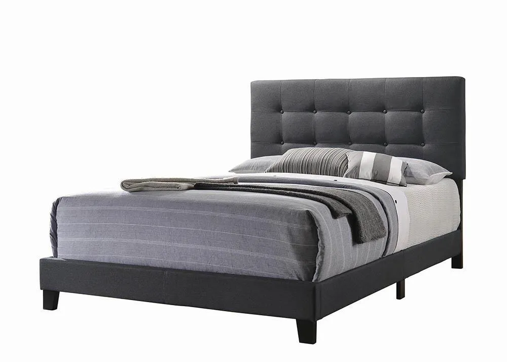 MAPES FULL UPHOLSTERED BED CHARCOAL BLACK