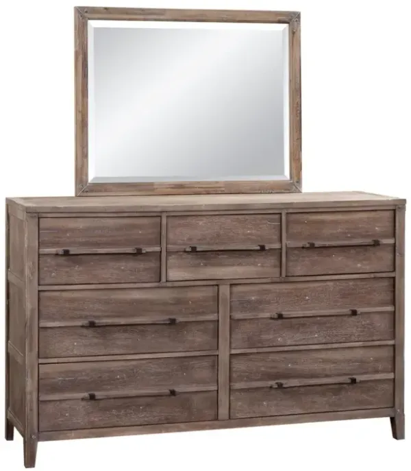 American Woodcrafters Aurora Landscape Mirror in Weathered Grey