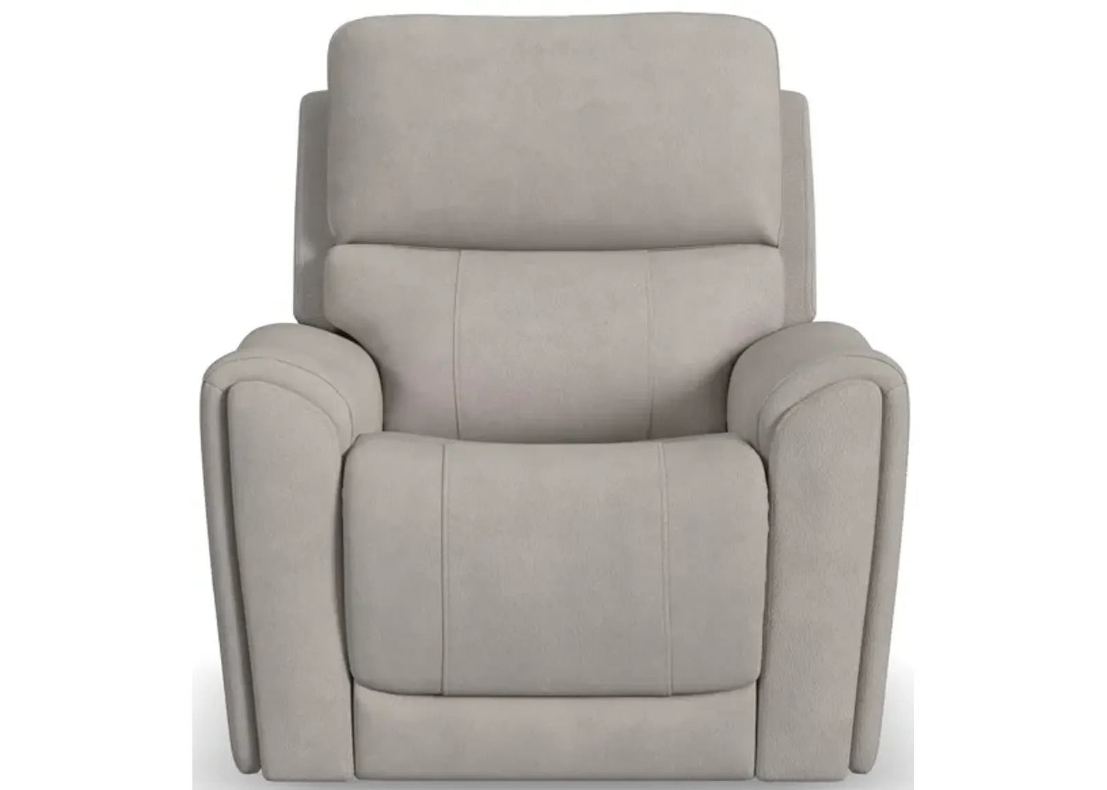 Flexsteel Carter Power Recliner with Power Headrest & Lumbar in Dove Fabric