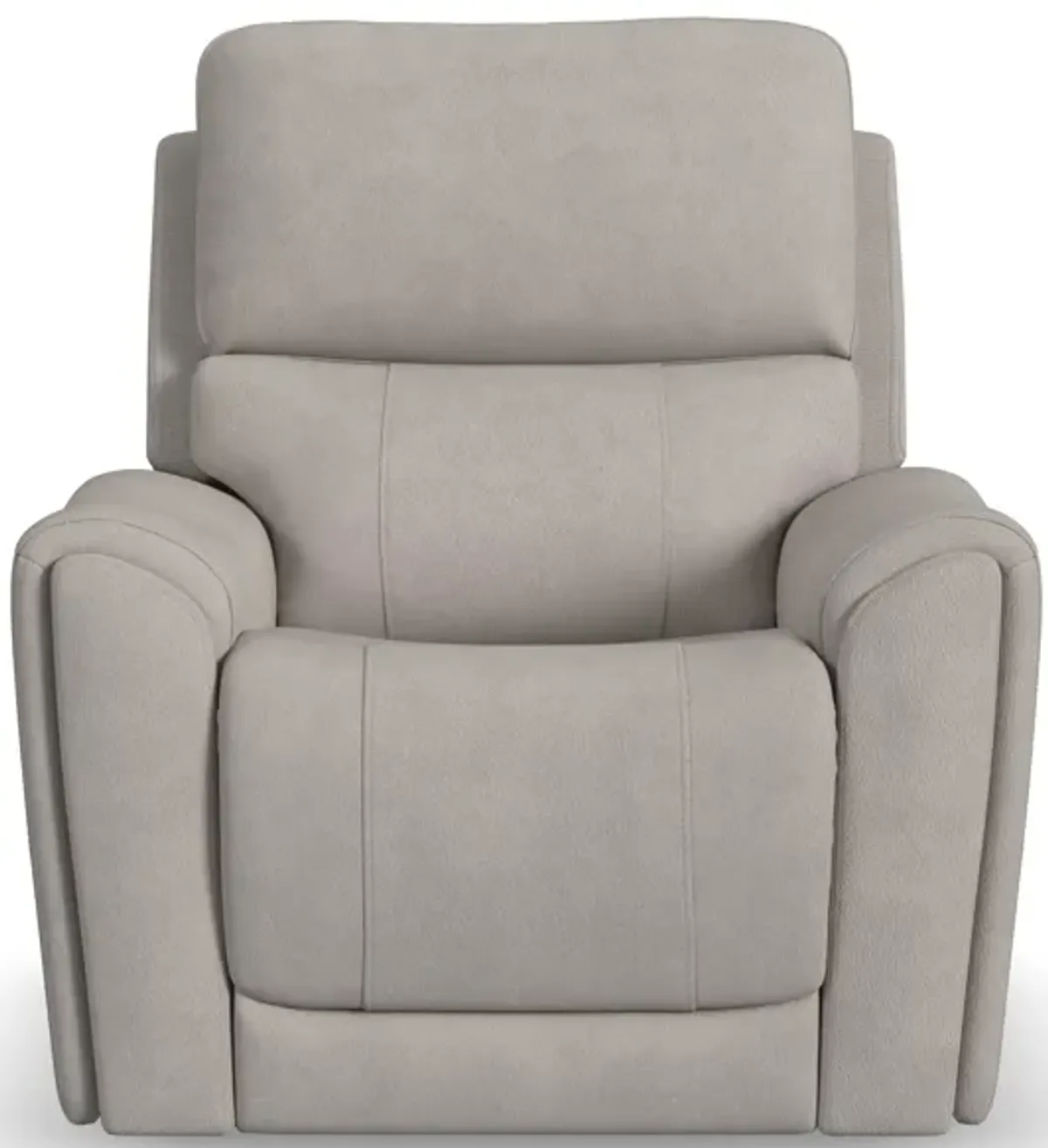 Flexsteel Carter Power Recliner with Power Headrest & Lumbar in Dove Fabric