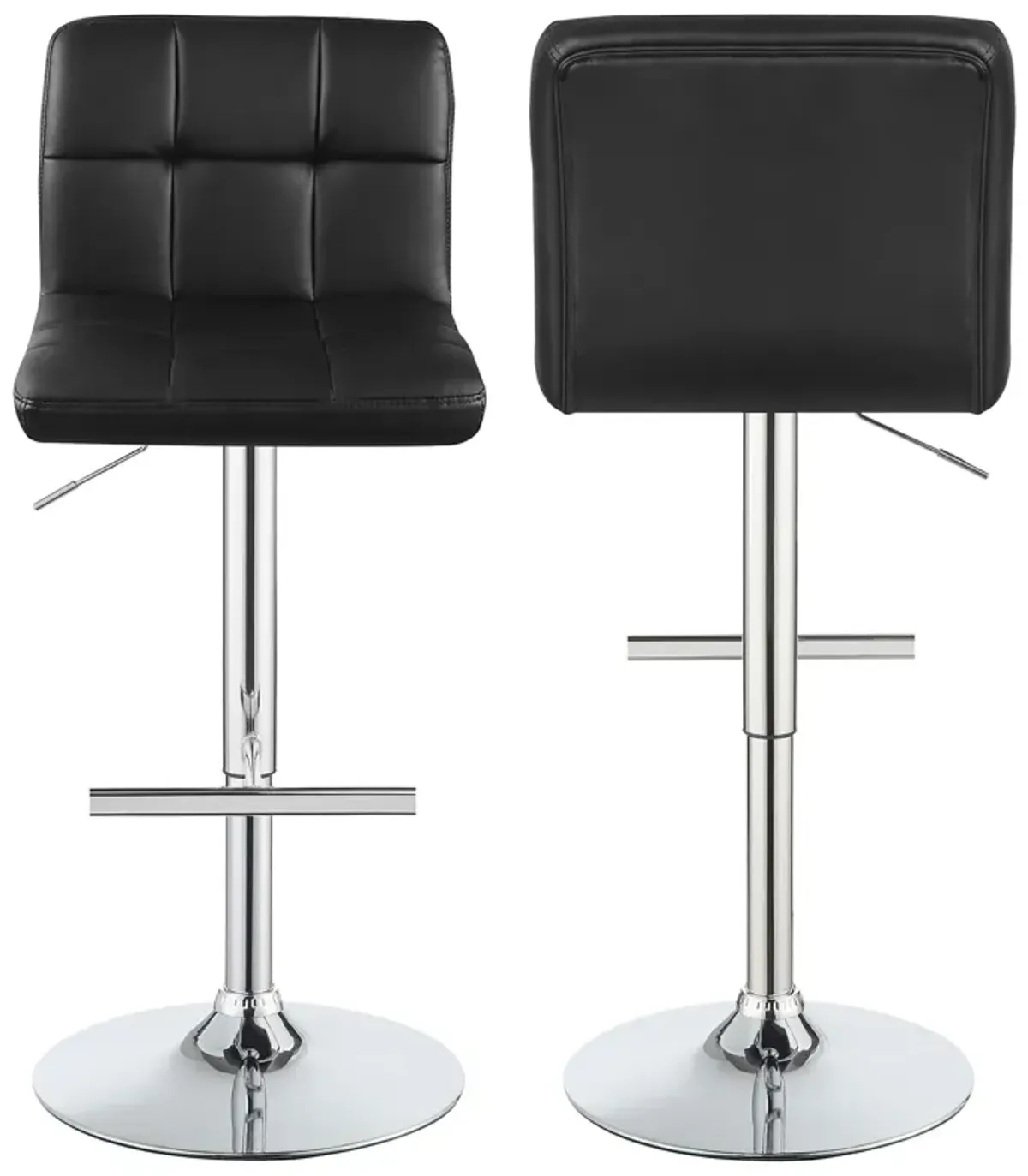 Coaster Lenny Upholstered Adjustable Bar Stool Black