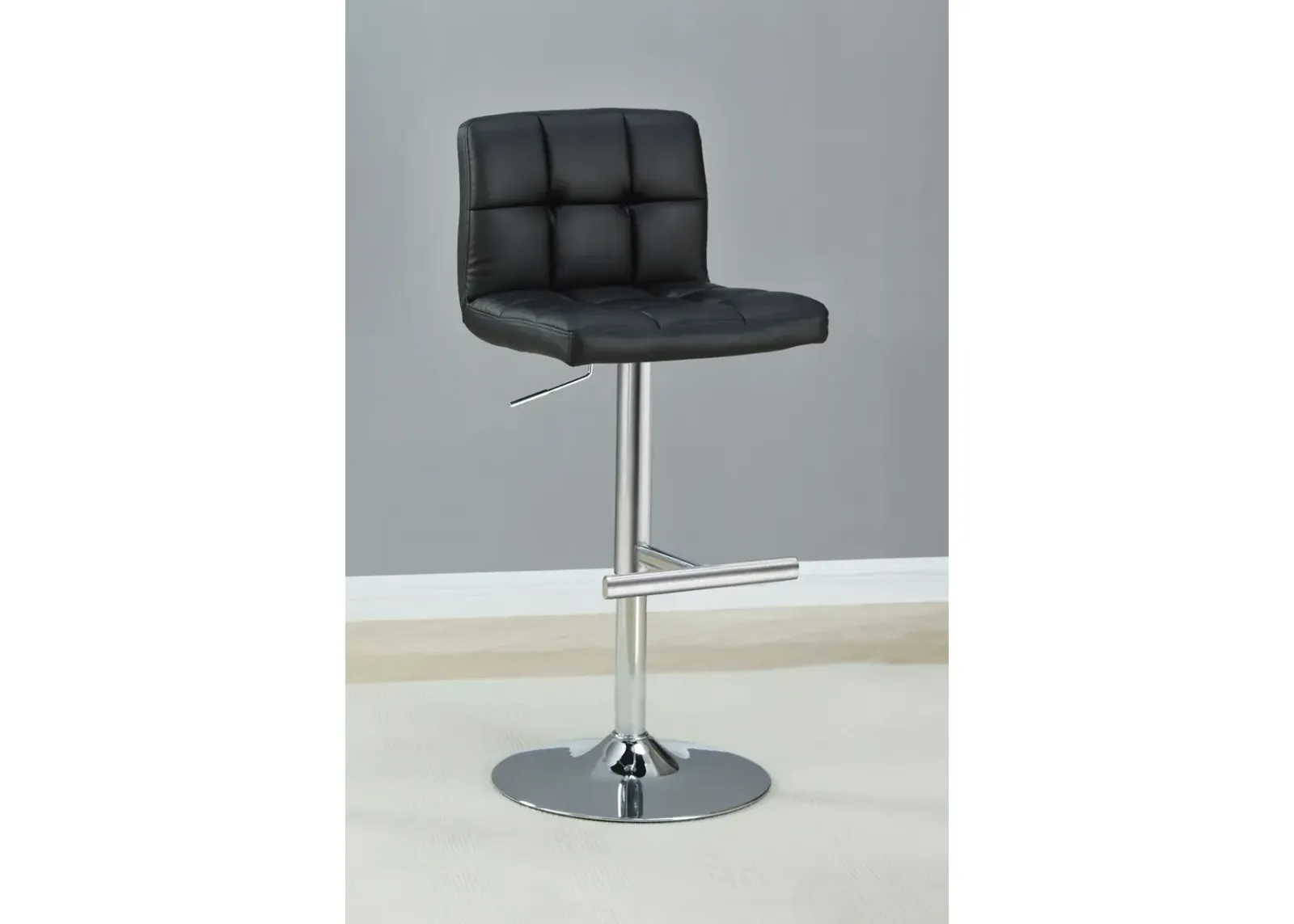 Coaster Lenny Upholstered Adjustable Bar Stool Black