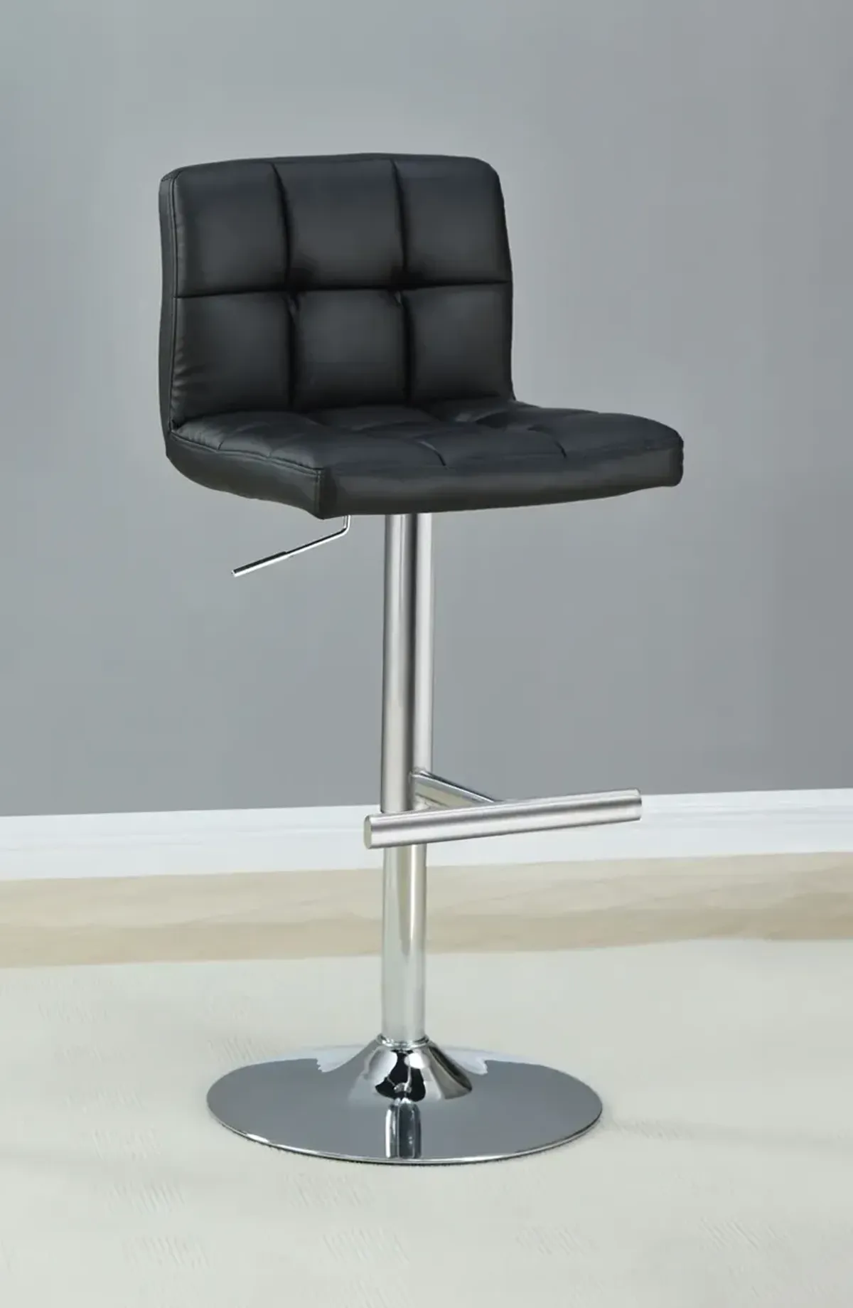 Coaster Lenny Upholstered Adjustable Bar Stool Black