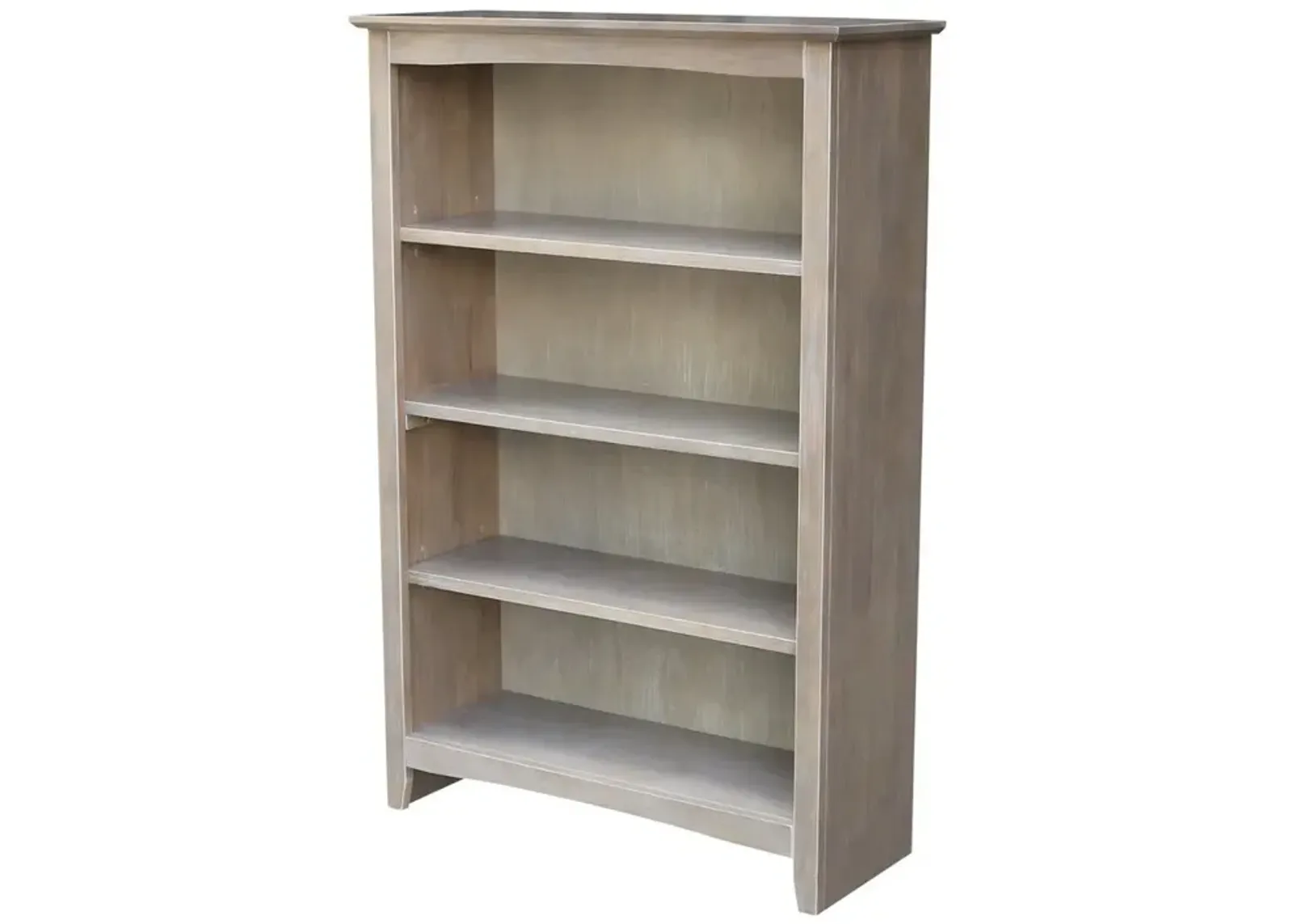 John Thomas 48 Inch Shaker Bookcase in Taupe Gray