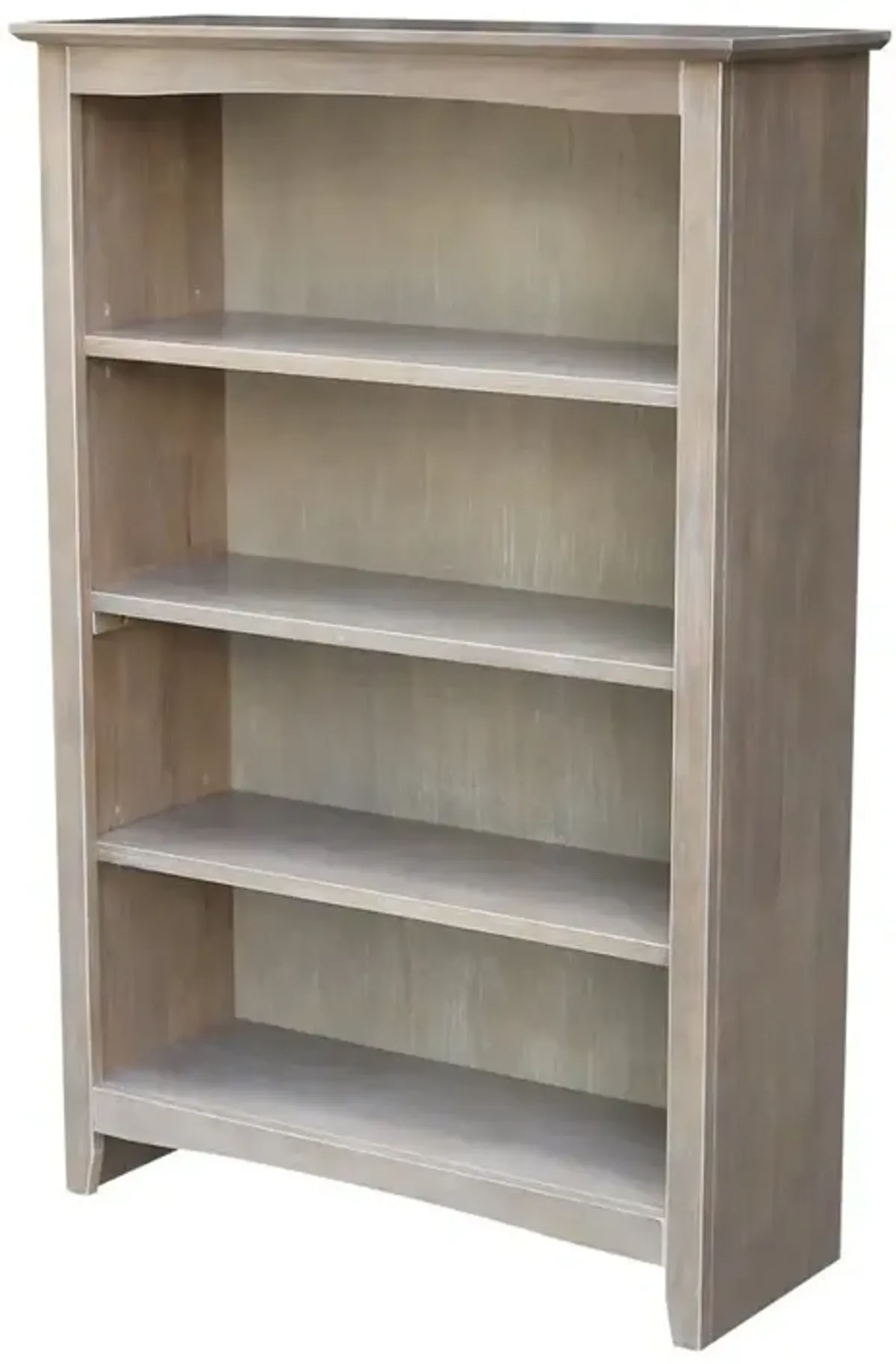 John Thomas 48 Inch Shaker Bookcase in Taupe Gray