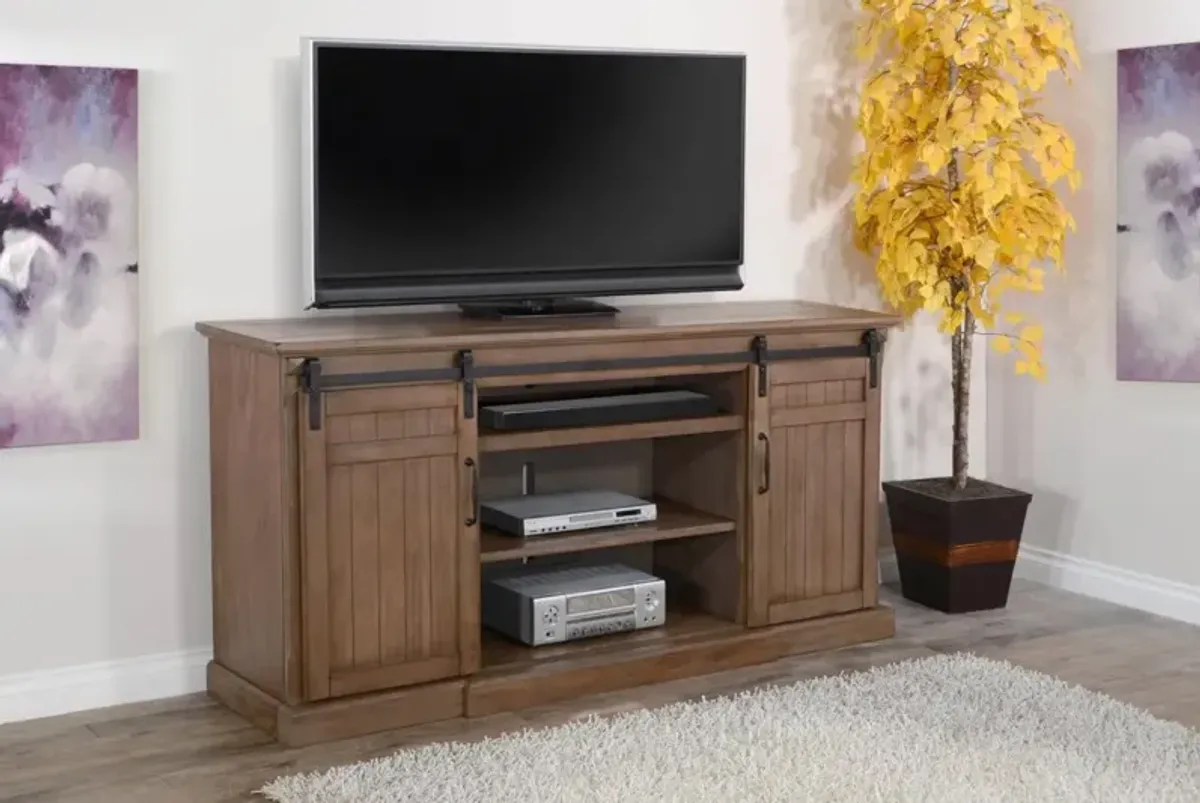 Sunny Designs Doe Valley Buckskin 78 Inch TV Stand Console with Fireplace Option