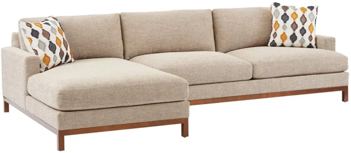 Barclay Butera Upholstery by Barclay Butera Horizon Sectional Light Tan Fabric/Brown Legs