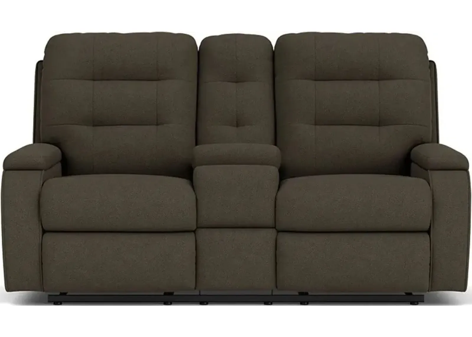 Flexsteel Kerrie Pewter Power Reclining Loveseat with Console