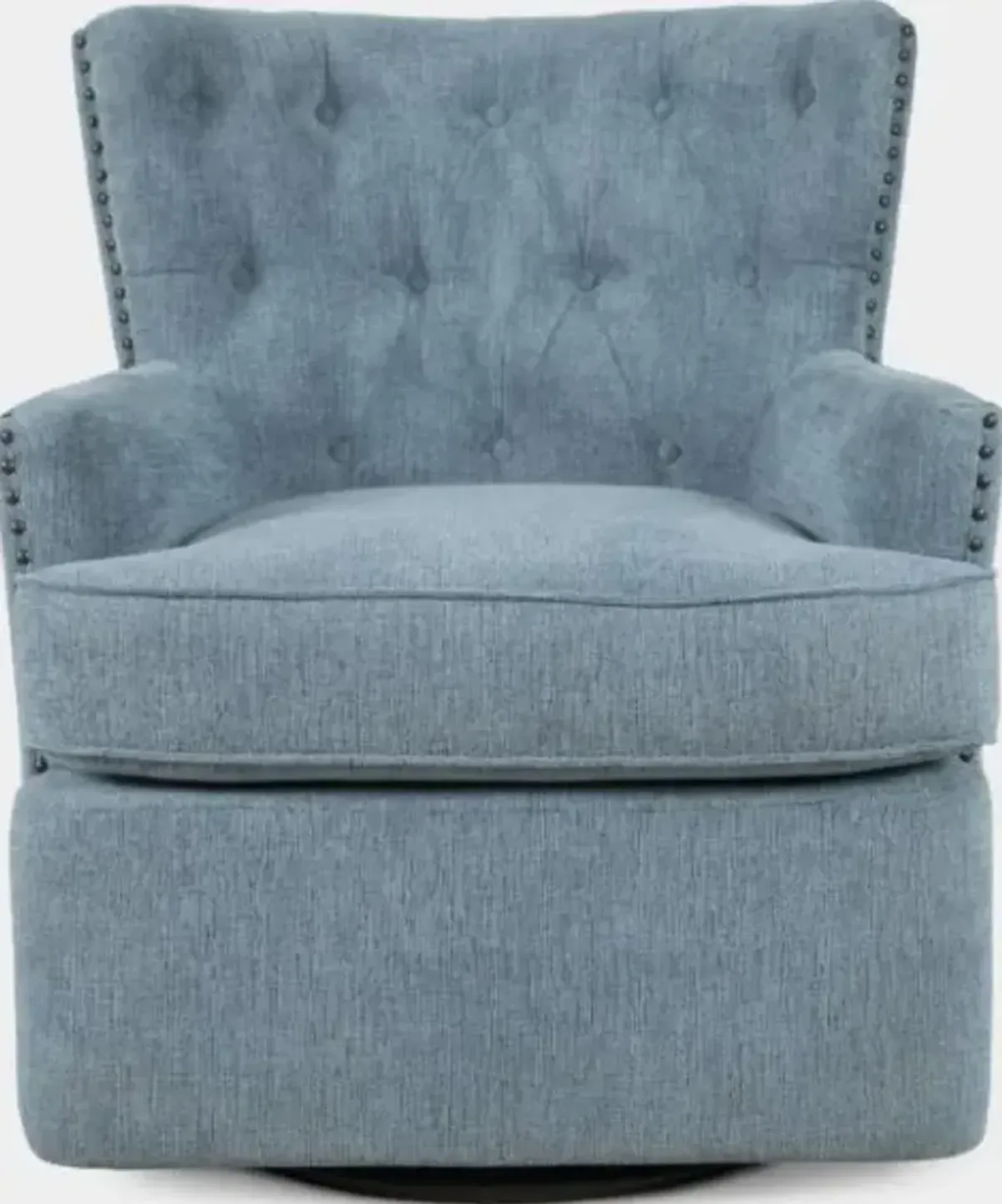 Jofran Bryson Blue Swivel Accent Barrel Chair